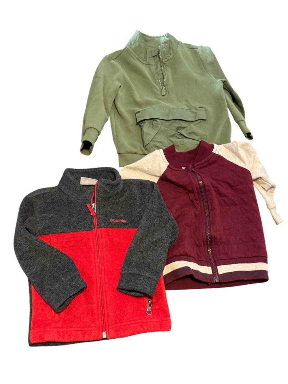 Toddler Boys Jacket Bundle Size 2T Columbia Fleece Bomber Jacket Pullover Lot o